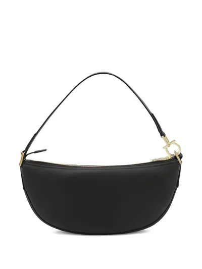 Ferragamo Black Leather Hobo Xs Crossbody Bag