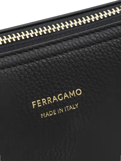 Ferragamo Black Leather Hobo Xs Crossbody Bag