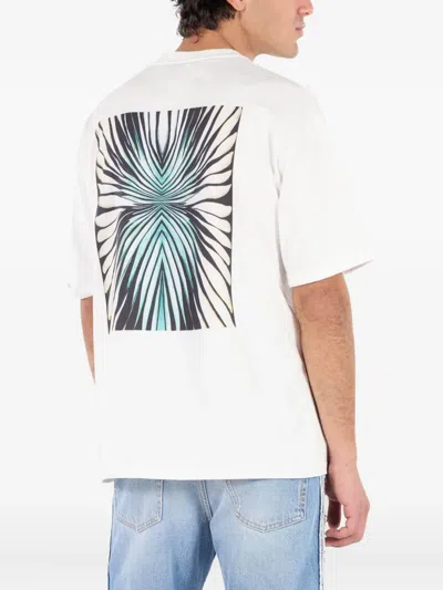 Roberto Cavalli White T-shirt With Snake Print In White