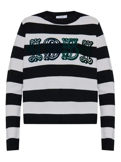 Max Mara Viterbo Wool Crewneck Sweater In Black