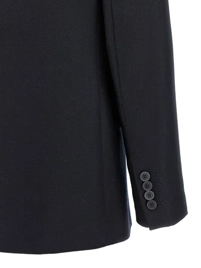 Peserico Shiny Blazer With Lapel And Pockets In Black