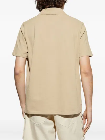 Balmain Embroidered Logo Polo Shirt In Brown