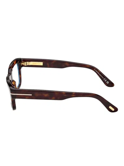 Tom Ford Tortoiseshell Rectangular Glasses In Brown