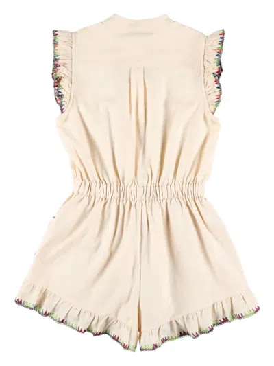 Zimmermann Kid - Lucky Frill Playsuit In Neutral