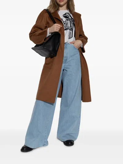 Max Mara Lilia Belted Cashmere Coat In Brown