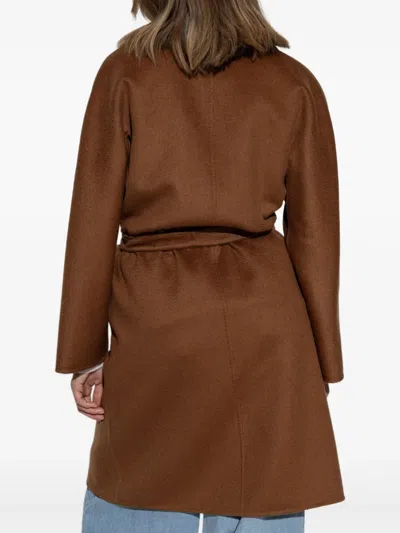 Max Mara Lilia Belted Cashmere Coat In Brown
