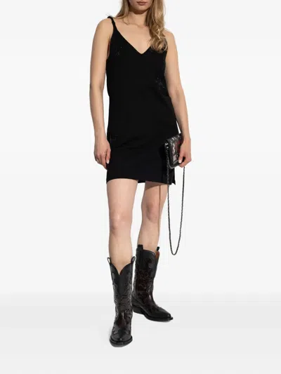 Zadig & Voltaire Beaded Star-embellished Slip Dress In Black