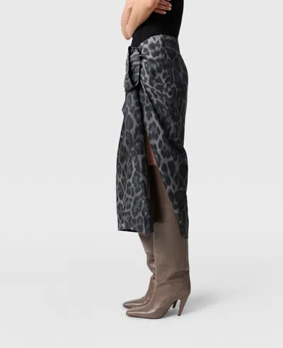 Stella Mccartney Silk Draped Midi Skirt In Black