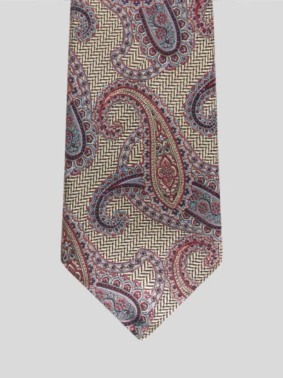 Etro Paisley-pattern Tie In Neutral