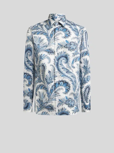 Etro Floral Paisley Button-up Shirt In Blue