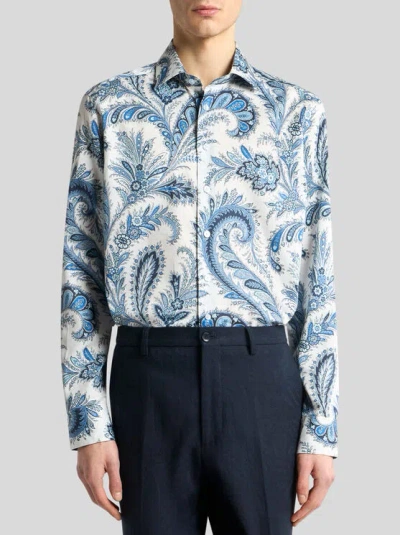 Etro Floral Paisley Button-up Shirt In Blue