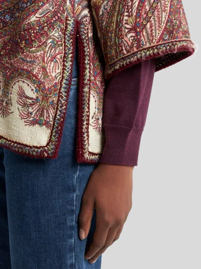 Etro Embroidered Paisley Trim Jacket In Neutral