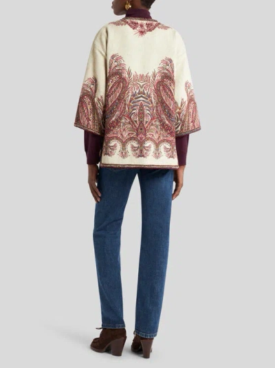 Etro Embroidered Paisley Trim Jacket In Neutral