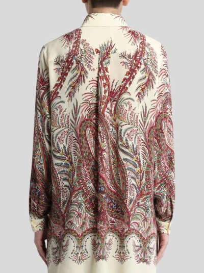 Etro Paisley Print Silk Shirt With Collared Neck In Multi