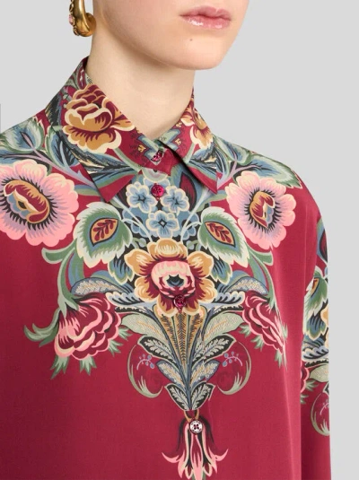 Etro Camicia In Crepe Porpora  Donna In Multi