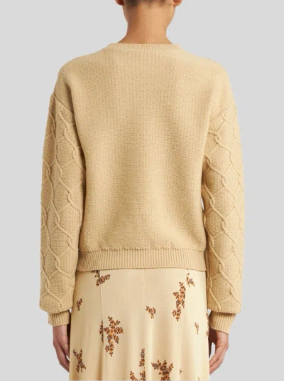 Etro Wool And Cashmere Jumper With Embroidery In Neutral