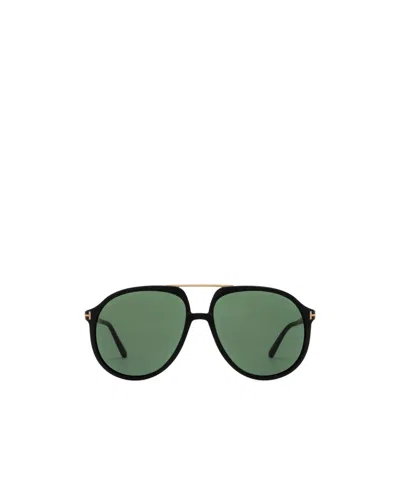 Tom Ford Eyewear Pilot Frame Sunglasses In Green