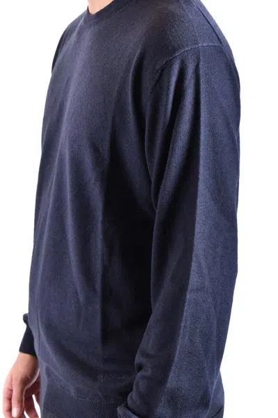 Woolrich Crew Neck Sweaters Long Sleeves In Blue