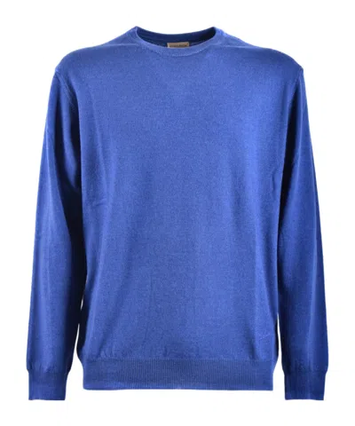 Woolrich Sky Blue Wool Classic Crew Neck Knitwear In Blue