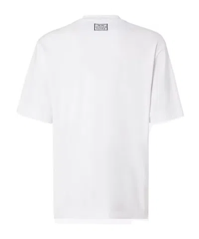 Fendi Stamp Crew Neck Patch Detail Short Sleeves In White