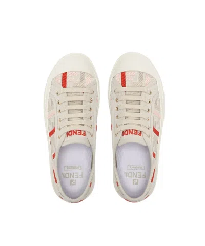 Fendi Domino Canvas Sneakers In Multi