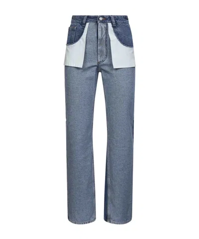 Mm6 Maison Margiela Mm6 By Maison Margiela Reversed Front Jeans In Blue