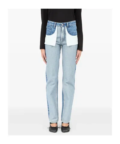 Mm6 Maison Margiela Mm6 By Maison Margiela Reversed Front Jeans In Blue