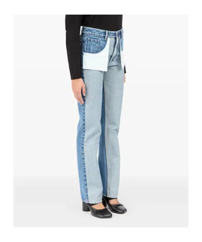 Mm6 Maison Margiela Mm6 By Maison Margiela Reversed Front Jeans In Blue