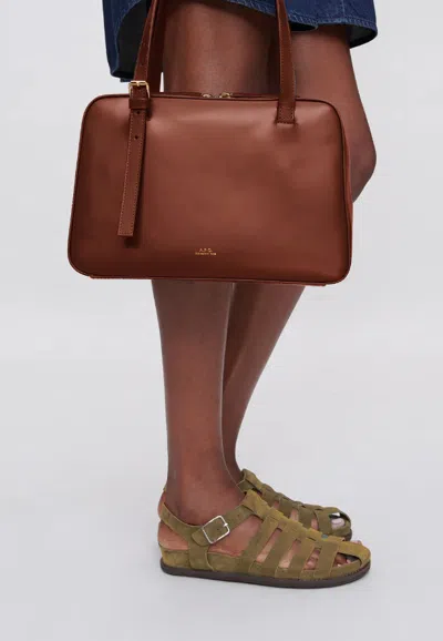 Apc A.p.c. Structured Shoulder Bag With Top Zip Closure