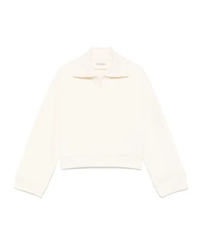 Closed Open Polo Sweatshirt In Dune Beige