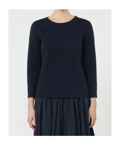 Max Mara Scuba Jersey T-shirt In Blue