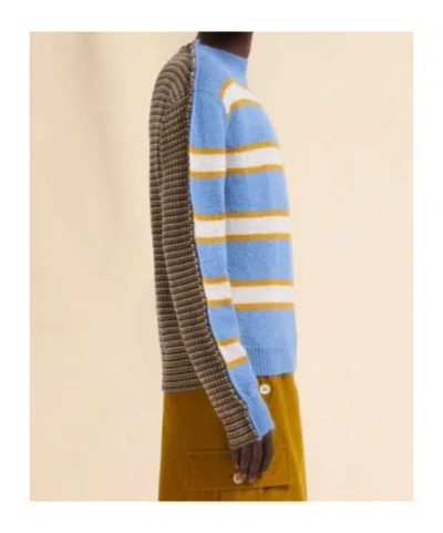 Marni Embroidered Mohair Blend Sweater In Blue