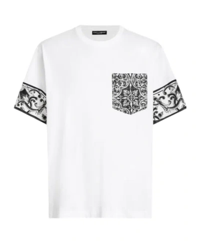 Dolce & Gabbana Dolce&gabbana Men Maiolica Print T-shirt In White