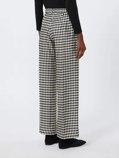 Max Mara Flared Printed Silk Trousers In Black