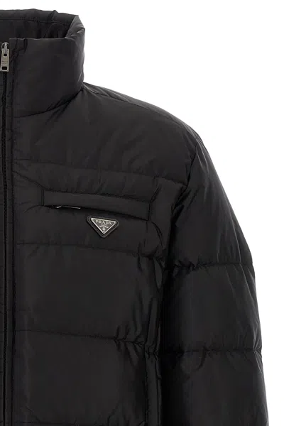 Prada Re-nylon Down Jacket In Black