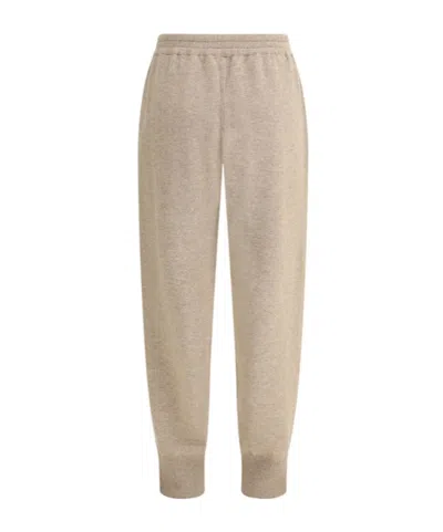 Brunello Cucinelli Ribbed Texture Elastic Waistband Trousers In Nude