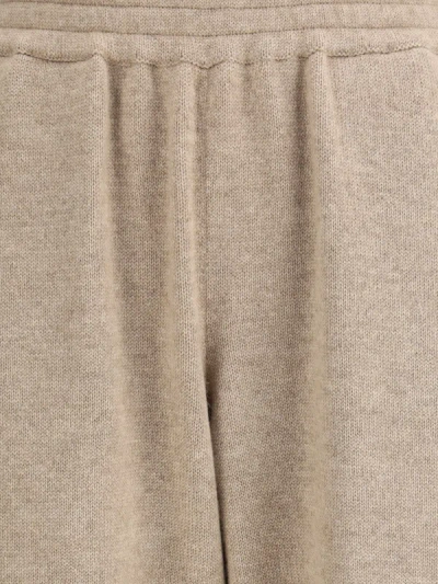 Brunello Cucinelli Ribbed Texture Elastic Waistband Trousers In Nude