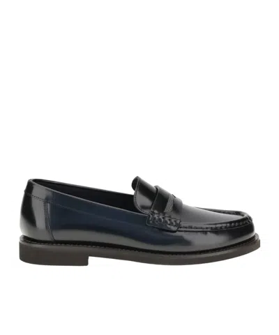 Brunello Cucinelli Midnight Blue Penny Loafer In Blue