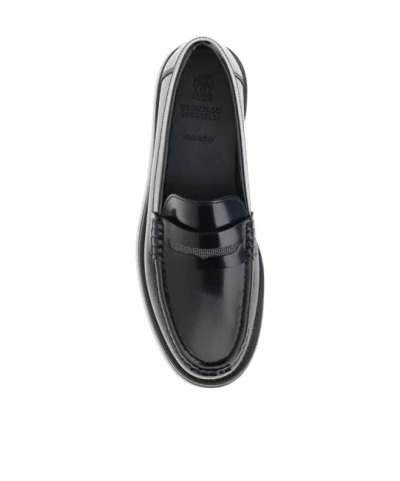 Brunello Cucinelli Midnight Blue Penny Loafer In Blue