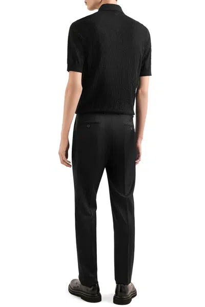 Dolce & Gabbana Silk Polo Shirt In Black