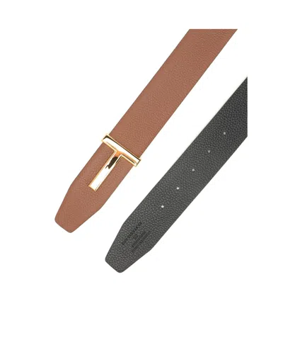 Tom Ford Soft Grain Leather Reversible T Belt 40 Mm Belts Brown