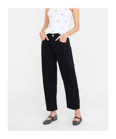 Liu •jo Stylish Trousers With Strass And Studs In Black