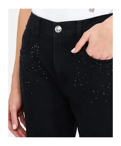 Liu •jo Stylish Trousers With Strass And Studs In Black