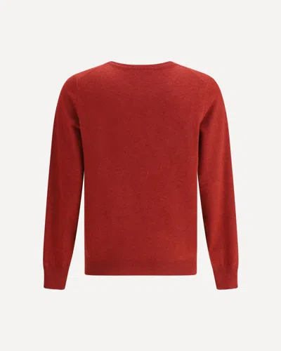 Brunello Cucinelli Cashmere Crew Neck Sweater In Red