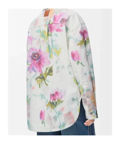 Loewe Floral-print Button-down Overshirt In Neutral