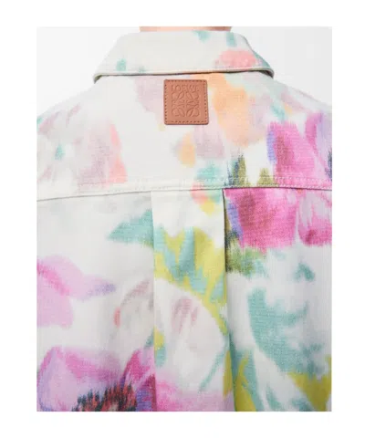 Loewe Floral-print Button-down Overshirt In Neutral