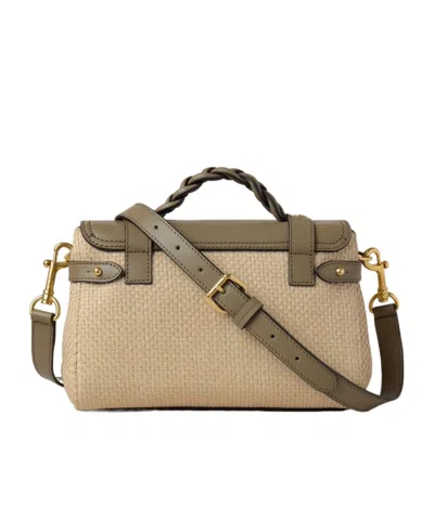 Mulberry Leather Mini Alexa Linen Green-natural