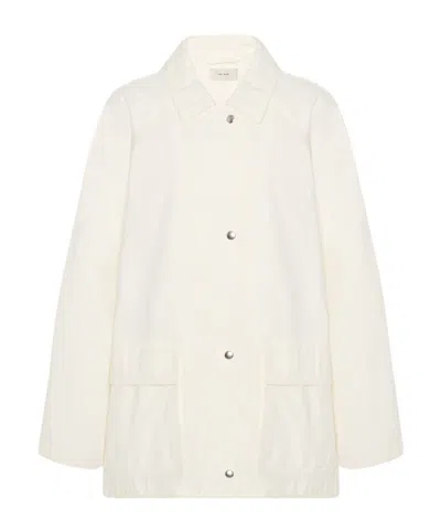 The Row Elodianna Long-sleeve Cotton Utility Jacket In White