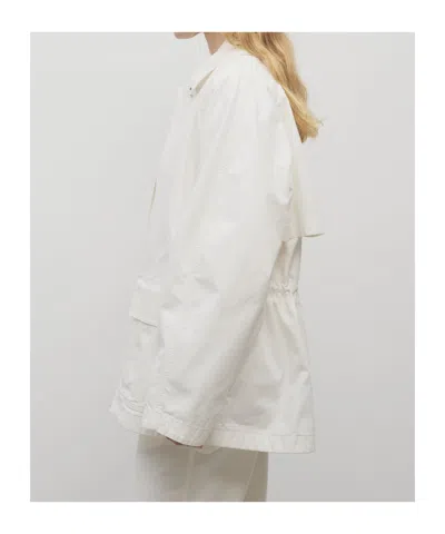 The Row Elodianna Long-sleeve Cotton Utility Jacket In White