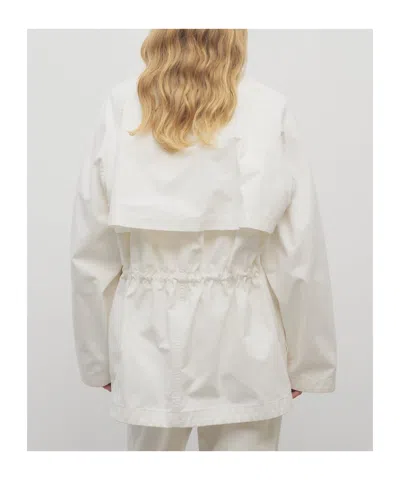 The Row Elodianna Long-sleeve Cotton Utility Jacket In White